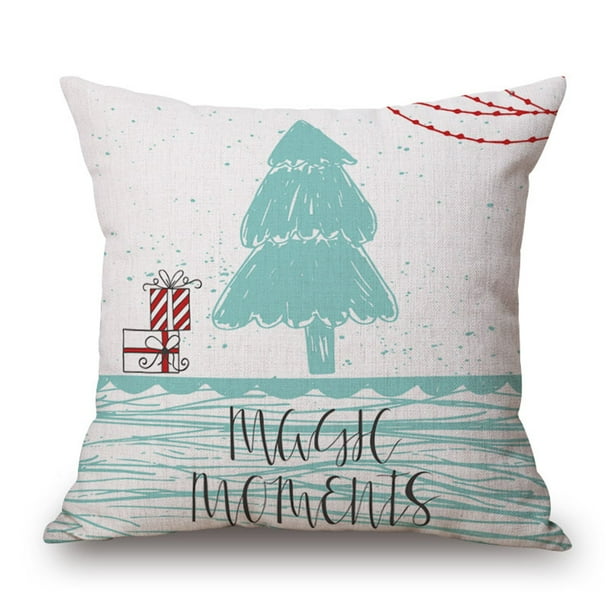 Christmas Pillow Case Xmas Linen Cushion Cover Throw Home Decor Festive Gift Christmas Pillow Case Xmas Linen Cushion Cover Throw Home Decor Festive Gift